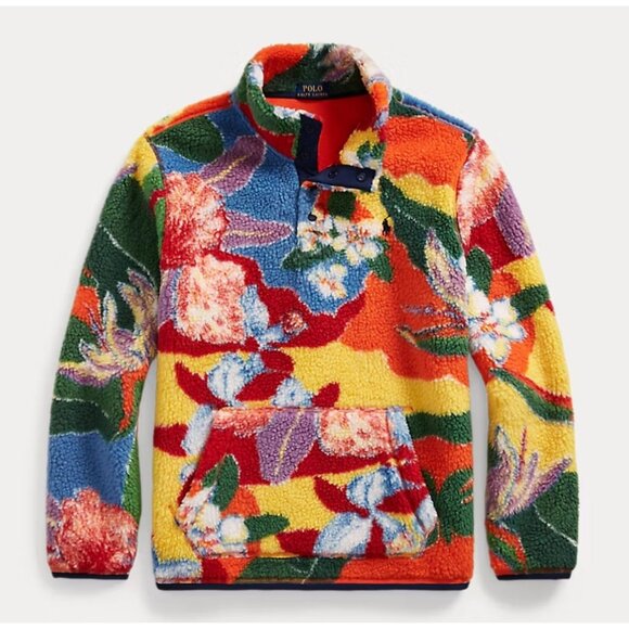 Polo Ralph Lauren Floral-Print Pile Fleece Pullover - Picture 1 of 9